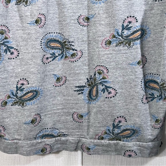 Loft Grey Crossover Paisley Sweatshirt Sweater Size L - Picture 9 of 11